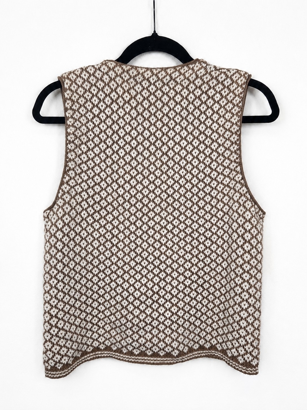 Vintage Nuggets Nordic Fair Isle Ramie Cotton Sweater Vest Cottagecore Large - Picture 2 of 9